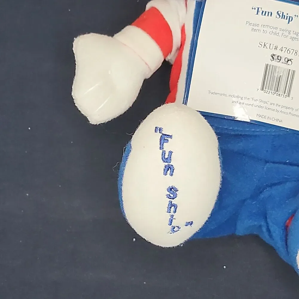 Vtg Fun Ship Freddy 12” Plush 2003 Carnival Cruise Lines Souvenir Stuffed Mascot